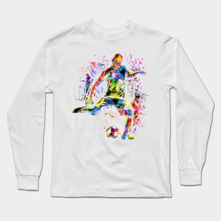 Soccer - Colorful Soccer Player Long Sleeve T-Shirt